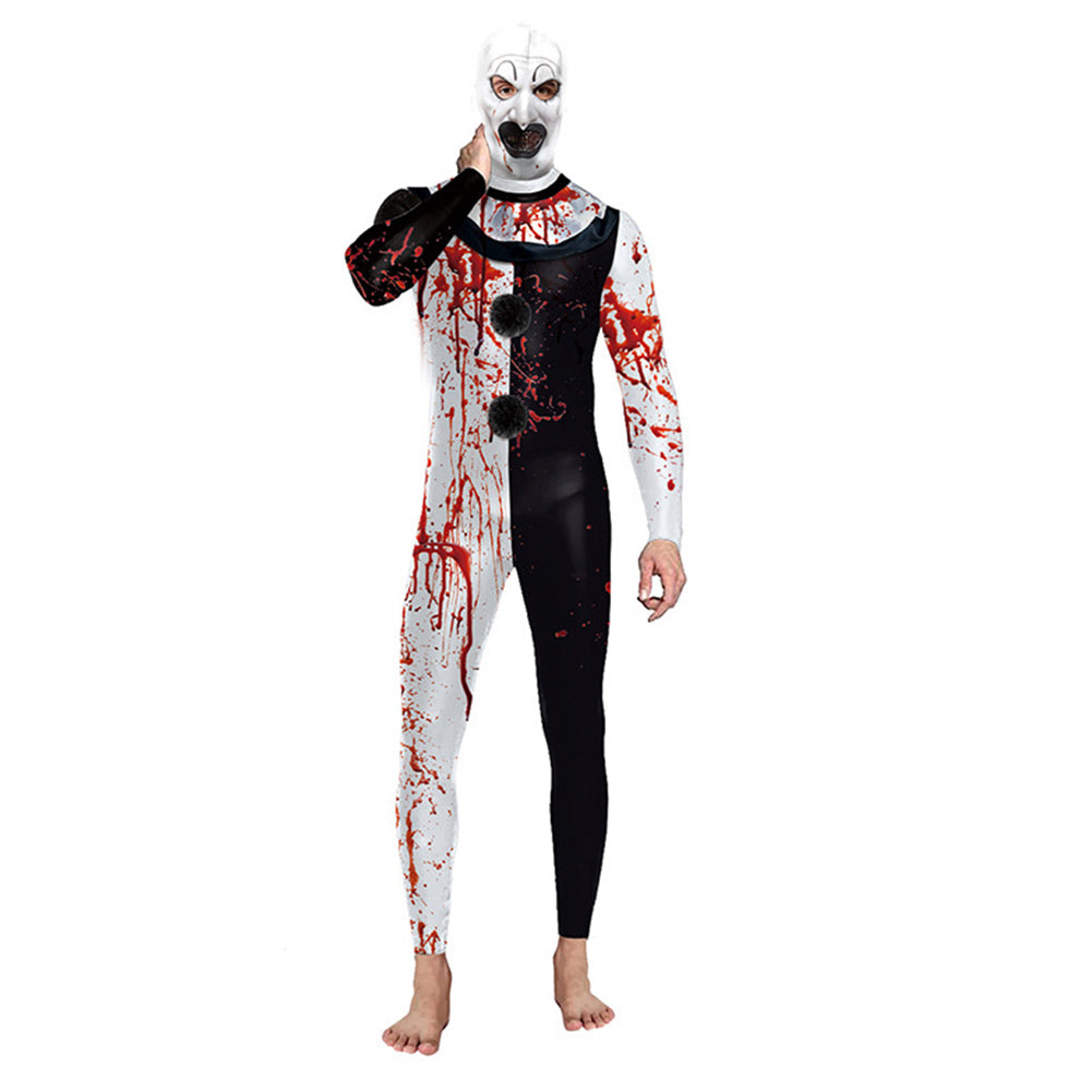 Movie Terrifier 3 (2024) Art the Clown Blood Clown Jumpsuit Outfits Cosplay Costume Halloween Carnival Suit