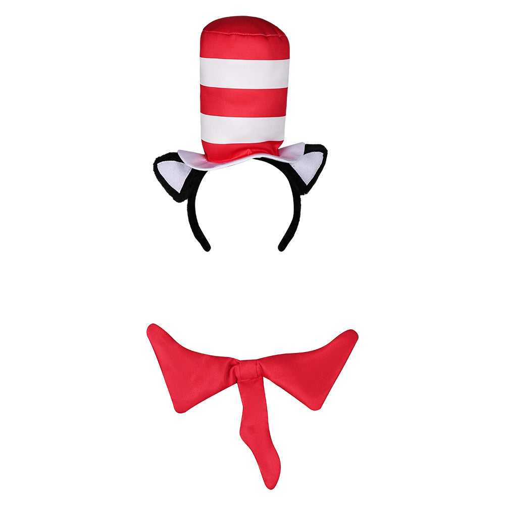 Movie The Cat In The Hat (2003) Sean Red Headband Bow Tie Cosplay Accessories Halloween Carnival Props