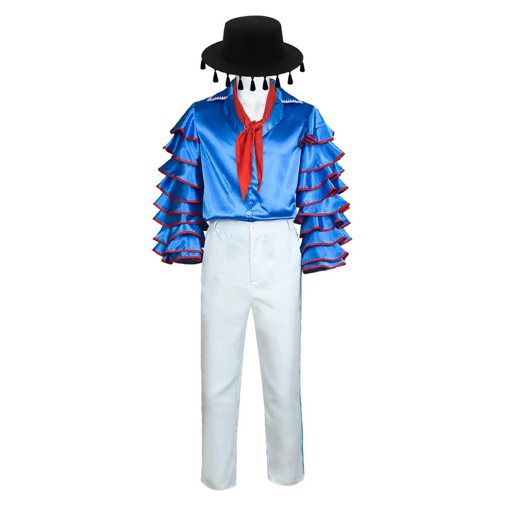 Movie The Mask Stanley Ipkiss Blue Shirt Dancing Outfits Cosplay Costume Halloween Carnival Suit 