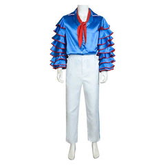 Movie The Mask Stanley Ipkiss Blue Shirt Dancing Outfits Cosplay Costume Halloween Carnival Suit 