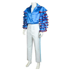 Movie The Mask Stanley Ipkiss Blue Shirt Dancing Outfits Cosplay Costume Halloween Carnival Suit 