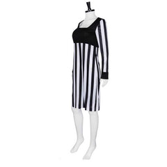 Movie The Mask Tina Carlyle Black White Striped Dress Outfits Cosplay Costume Halloween Carnival Suit 