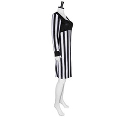 Movie The Mask Tina Carlyle Black White Striped Dress Outfits Cosplay Costume Halloween Carnival Suit 