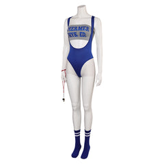 Movie Weird Science Lisa Blue Sportswear Workout Outfits Cosplay Costume Halloween Carnival Suit Exercise