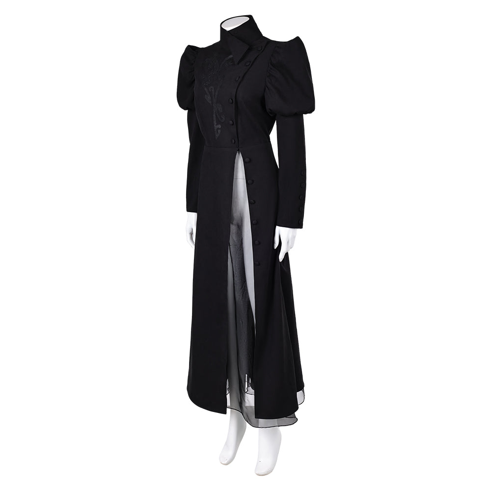 long black wrap dress with sleeves The Fold Wrap Dress Midi 3/4 Sleeve- Black – ERRE Fashion