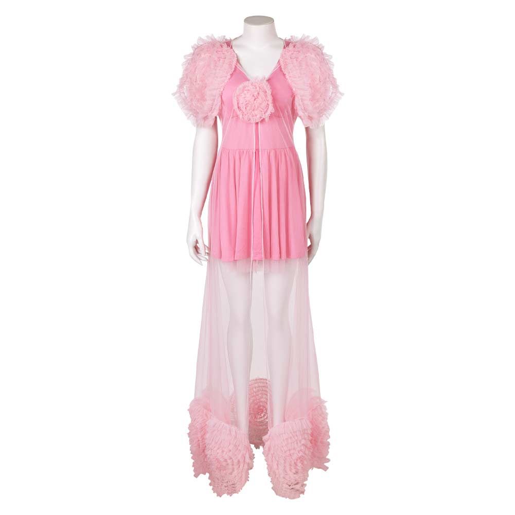 Movie Wicked (2024) Glinda Pink Dress Sleepwear Outfits Cosplay Costume Halloween Carnival Suit 