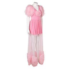 Movie Wicked (2024) Glinda Pink Dress Sleepwear Outfits Cosplay Costume Halloween Carnival Suit 