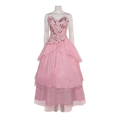 Movie Wicked (2024) Glinda Pink Tulle Dress Outfits Cosplay Costume Halloween Carnival Suit 