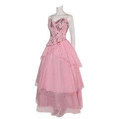 Movie Wicked (2024) Glinda Pink Tulle Dress Outfits Cosplay Costume Halloween Carnival Suit 