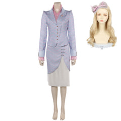 Wicked (2024) Glinda Purple Striped Outfits Cosplay Costume Halloween Carnival Suit