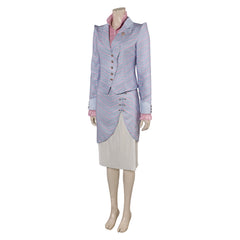 Movie Wicked (2024) Glinda Purple Striped Outfits Cosplay Costume Halloween Carnival Suit 