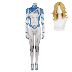 Mv Rivals (2024) Invisible Woman Blue White Jumpsuit Outfits Cosplay Costume