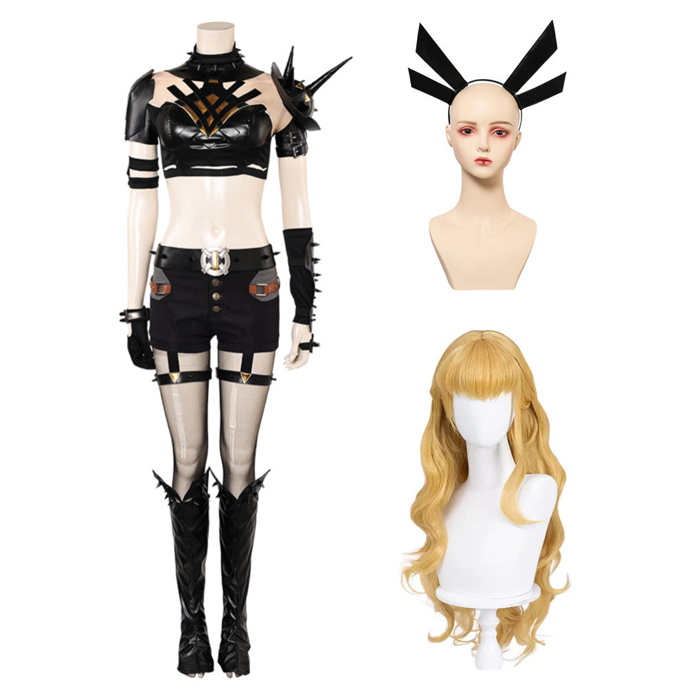 Mv Rivals (2025) Magik Black Set Outfits Cosplay Costume Carnival Suit