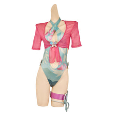 Mv Rivals (2025) Psylocke Pink Blue Swimsuit Set Outfits Cosplay Costume