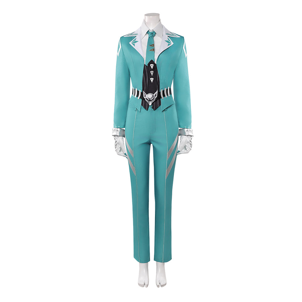 Mv Rivals White Fox Blue Suit Set Outfits Halloween Cosplay Costume 