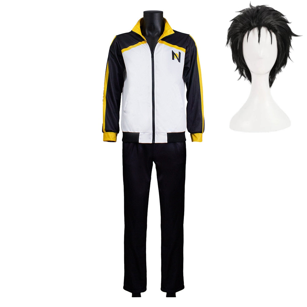 Natsuki Subaru Casual White Black Jacket Pants Sportswear Outfits Cosplay Costume