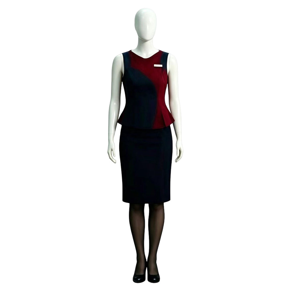 Non-Stop Nancy Hoffman Blue Red Flight Attendant Outfits Cosplay Costume 