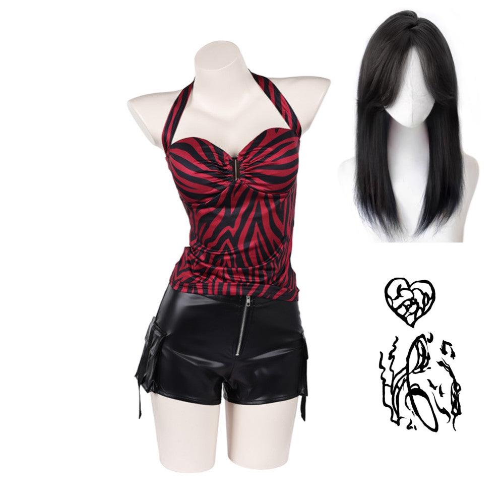 Obsession (2026) Nikki Freeman Red Vest Shorts Set Outfits Cosplay Costume