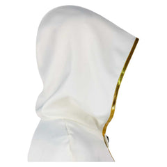 Octopath Traveler Temenos Mistral Gold Trim White Hooded Cloak Outfits Cosplay Costume 