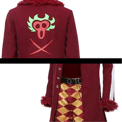 One Piece Bartolomeo Red Yellow Set Outfits Cosplay Costume Halloween Carnival Suit