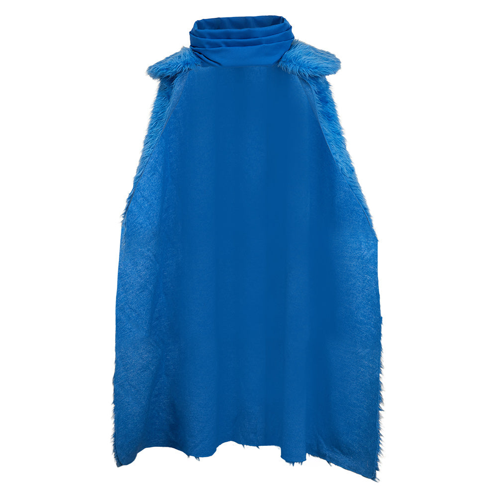 One Piece Elbaph Arc (2026) Sanji Blue Plush Cloak Outfits Cosplay Costume