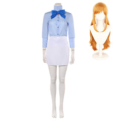One Piece Heroines (2026) Nami Blue Shirt White Skirt Set Outfits Cosplay Costume