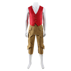 One Piece Live-action 2 (2026) Luffy Red Vest Brown Shorts Set Outfits Cosplay Costume 