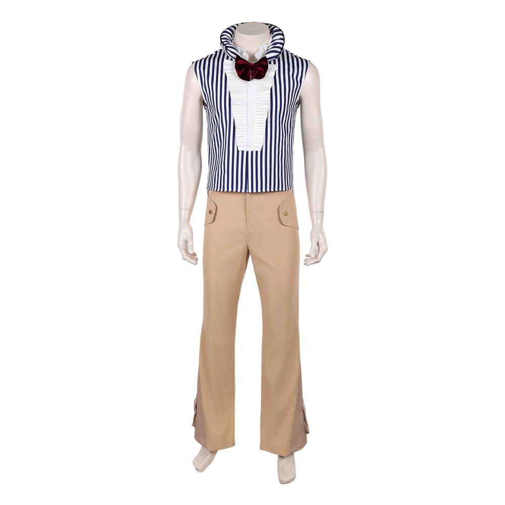 One Piece Live-action 2 (2026) Mr. 3 Galdino Blue Striped Set Outfits Cosplay Costume