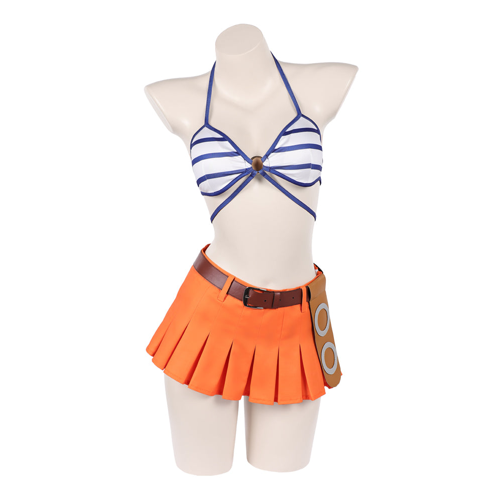 One Piece Live-action 2 (2026) Nami Blue Yellow Swimsuit Set Outfits Cosplay Costume 