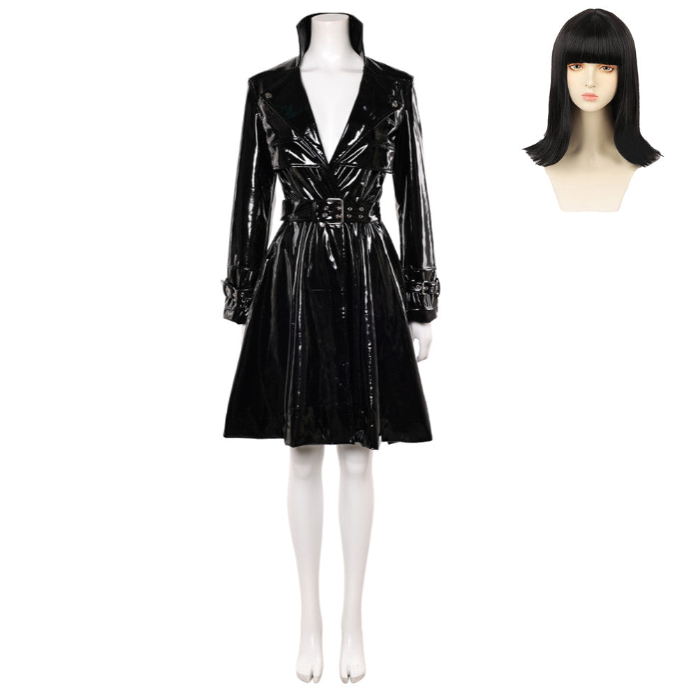 One Piece Live-action 2 (2026) Nico Robin Black Leather Dress Coat Outfits Cosplay Costume