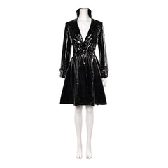 One Piece Live-action 2 (2026) Nico Robin Black Leather Dress Coat Outfits Cosplay Costume