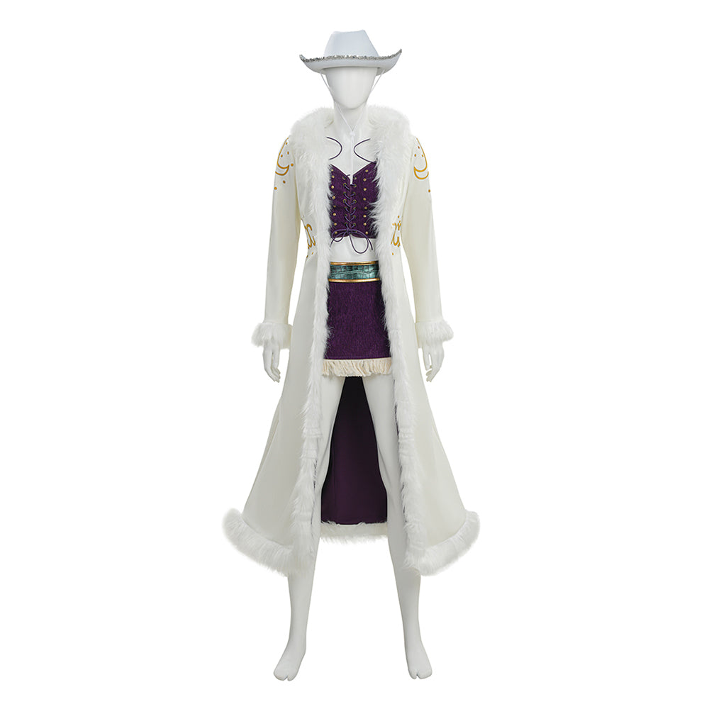 One Piece Live-action 2 (2026) Nico Robin White Coat Purple Set Cosplay Costume