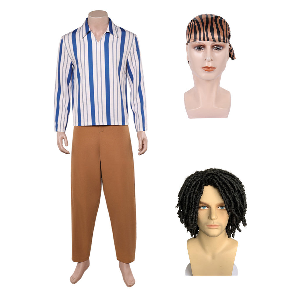 One Piece Live-action 2 (2026) Usopp Blue Striped Shirt Pants Set Outfits Cosplay Costume