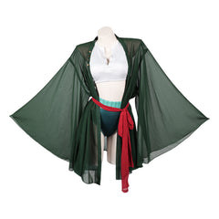 One Piece Roronoa Zoro Women Green Swimsuit Set Outfits Cosplay Costume