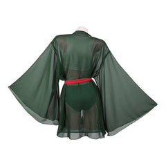 One Piece Roronoa Zoro Women Green Swimsuit Set Outfits Cosplay Costume