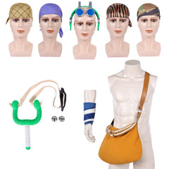 One Piece Usopp Weapon Slingshot Bag Head Scarf Glasses Wrist Guard Cosplay Accessories Props