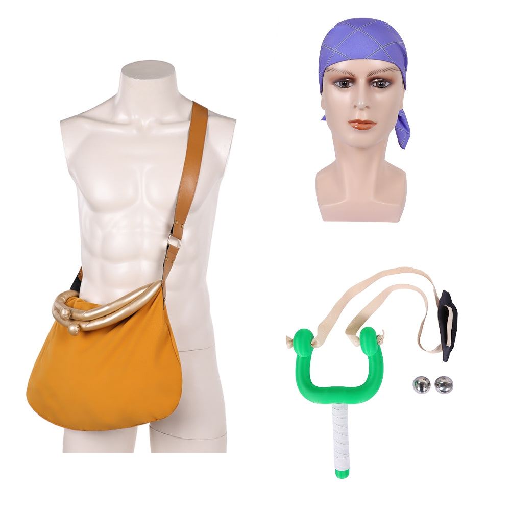 One Piece Usopp Weapon Slingshot Bag Head Scarf Cosplay Accessories Props