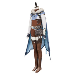 Overwatch 2 Freya Blue Brown Jumpsuit Cloak Set Outfits Cosplay Costume 