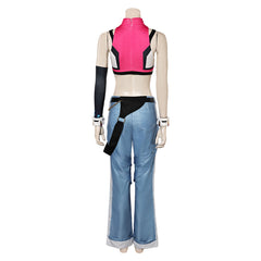 Overwatch Juno Le Sserafim Fearless Pink Top Trousers Set Cosplay Costume 