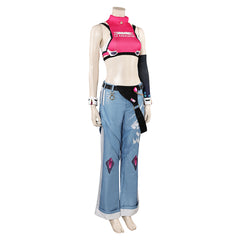 Overwatch Juno Le Sserafim Fearless Pink Top Trousers Set Cosplay Costume 