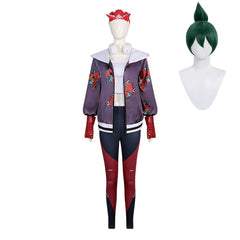 Overwatch Kiriko Athleisure Purple Jacket Set Outfits Cosplay Costume