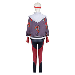 Overwatch Kiriko Athleisure Purple Jacket Set Outfits Cosplay Costume 