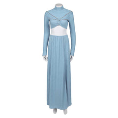 Padme Amidala Naboo Family Gown Blue Dress Top Skirt Outfits Cosplay Costume 