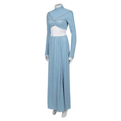 Padme Amidala Naboo Family Gown Blue Dress Top Skirt Outfits Cosplay Costume 