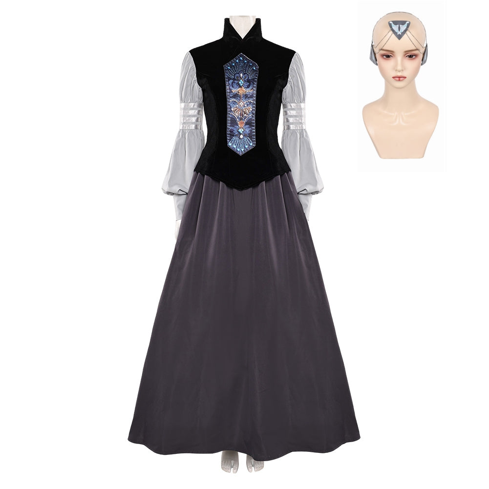 Padme Amidala Queen Black Top Skirt Set Outfits Cosplay Costume