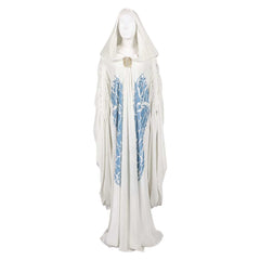 Padme Amidala White Blue Velvet Long Cloak Cape Set Outfits Cosplay Costume 
