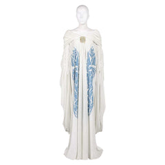 Padme Amidala White Blue Velvet Long Cloak Cape Set Outfits Cosplay Costume 