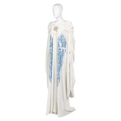 Padme Amidala White Blue Velvet Long Cloak Cape Set Outfits Cosplay Costume 