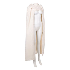 Padme Amidala White Fleece Hooded Cloak Cosplay Costume Halloween Suit 
