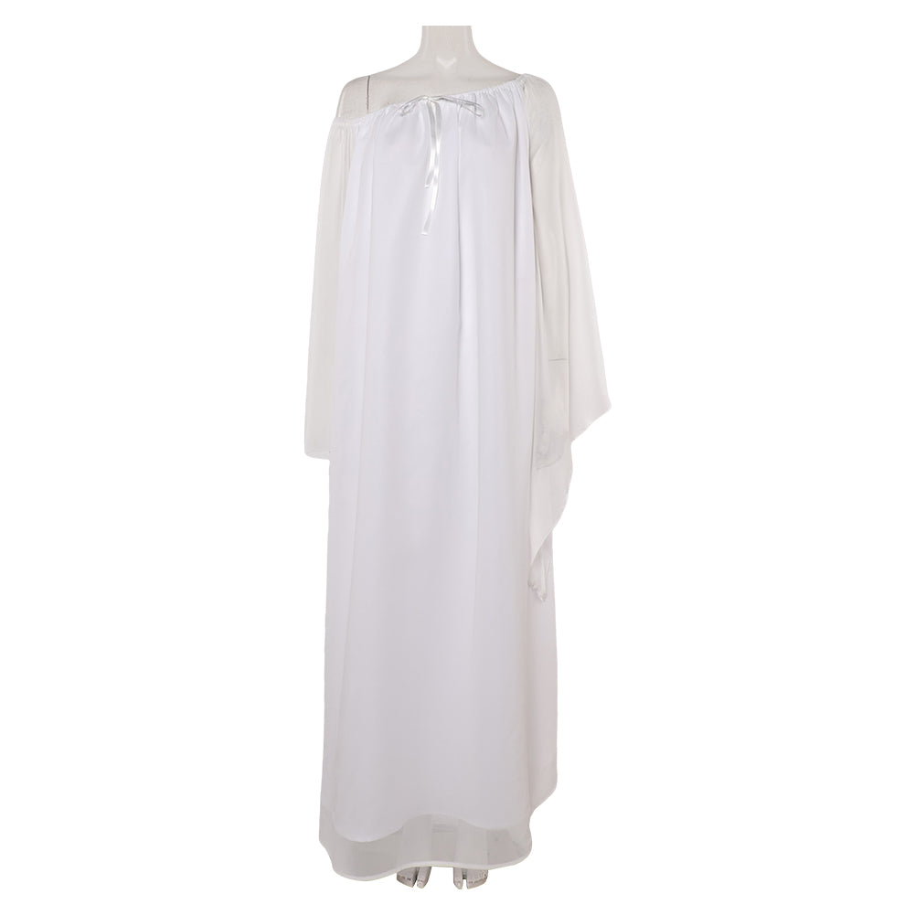 Padme Amidala White Nightgown Sleepwear Dress Cosplay Costume 